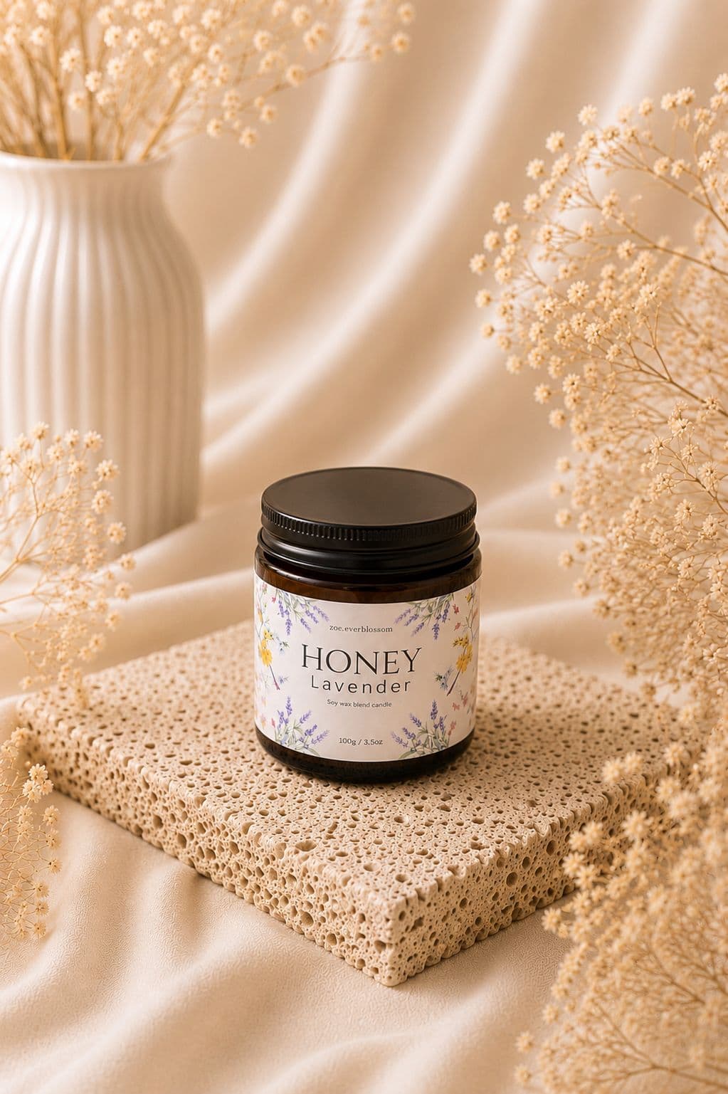 Honey Lavender Classic 100ml dengan jar amber dan tutup hitam