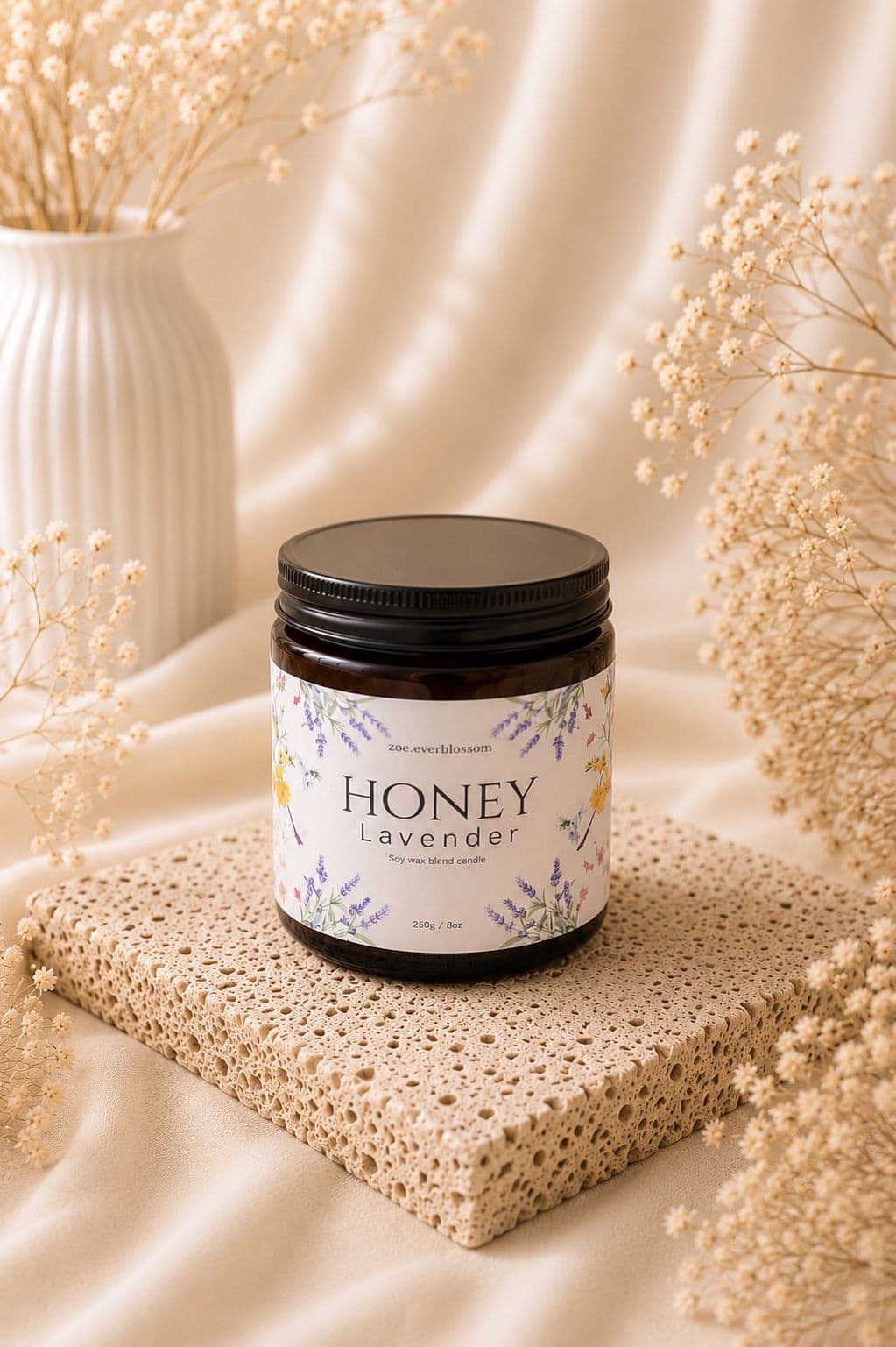 Honey Lavender Signature 250ml dengan jar amber dan tutup hitam